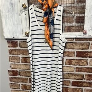 A New Day Navy and White Striped Dress